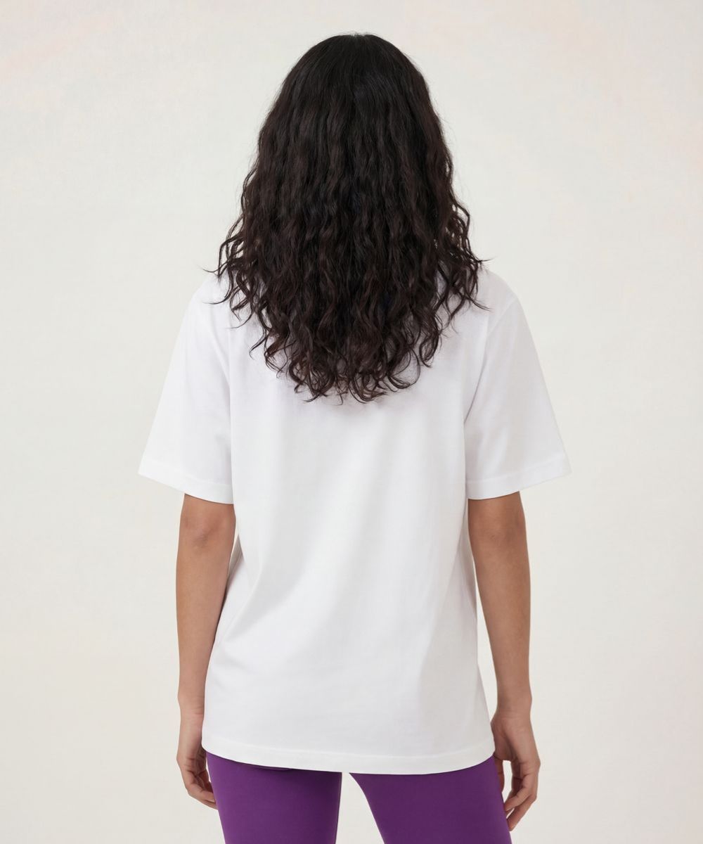 IKASU Campus Oversized T-shirt - White/Aubergine