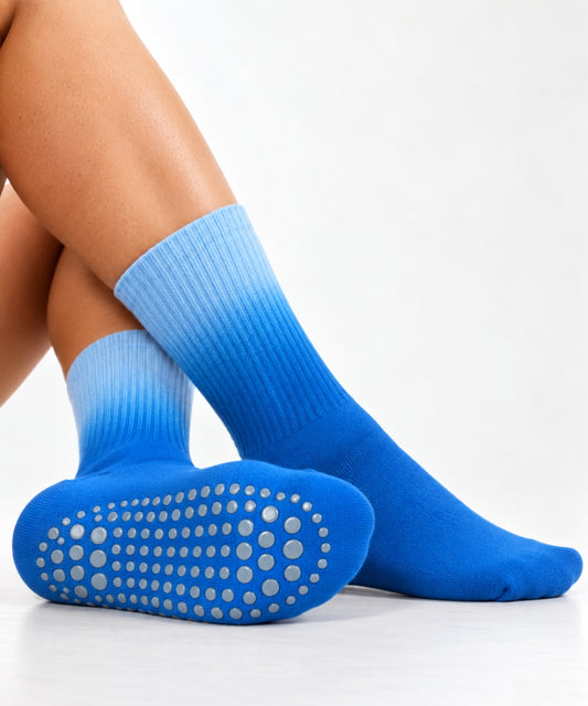 Tie-Dye Pilates Socks - Shades Of Blue