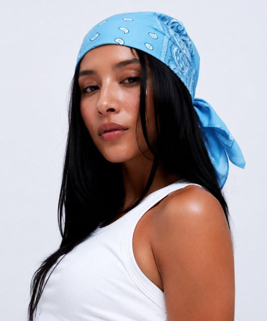 Bandana Head Scarf - Light Blue