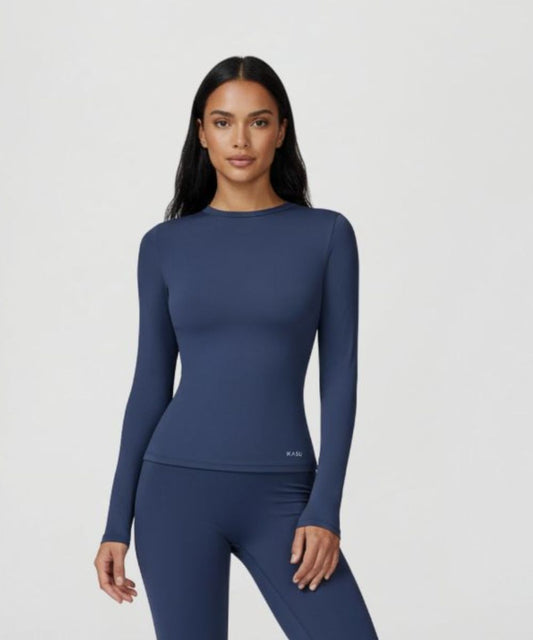 LOVE Sculpt Long Sleeve Top - Navy Blue