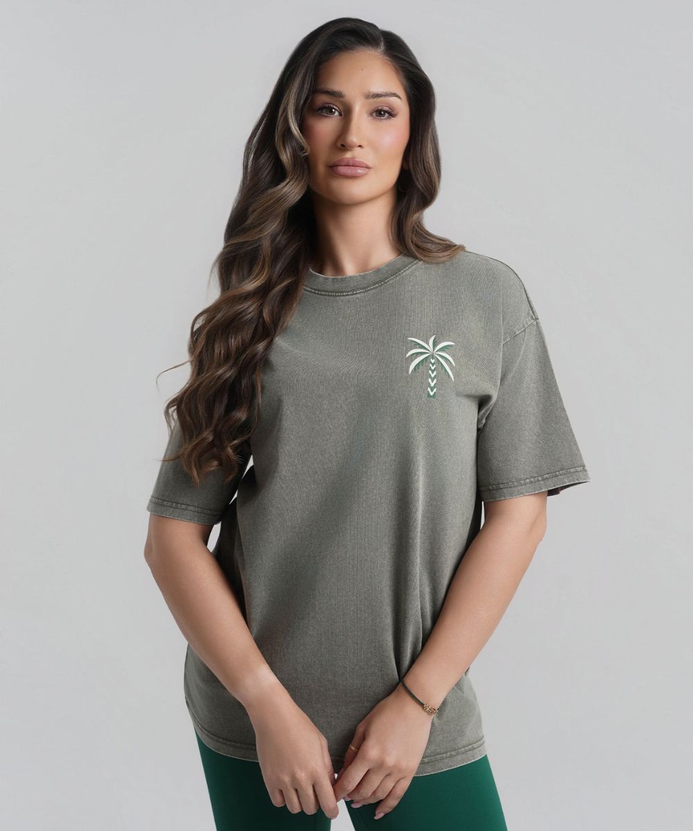HANA Oversized Cotton T-shirt - Washed Green