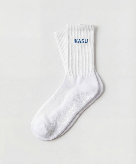 IKASU Pilates Socks - White / Turquoise