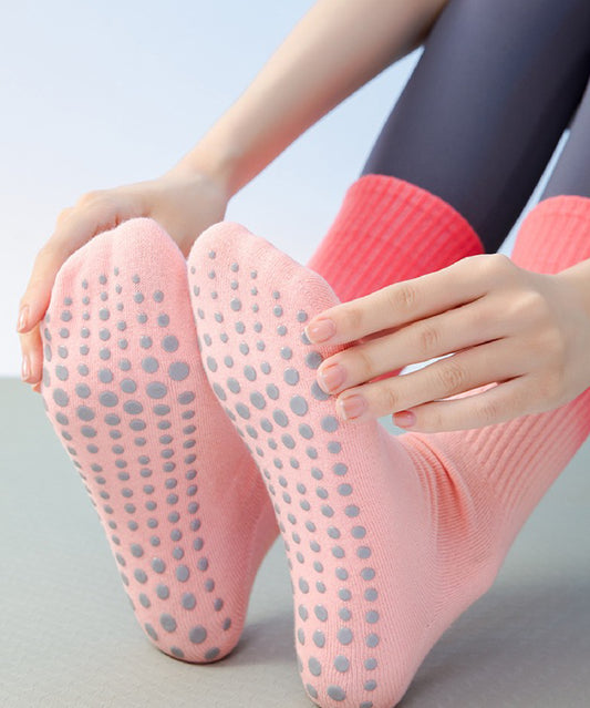 Tie-Dye Pilates Socks - Pink/Cherry