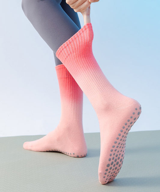 Tie-Dye Pilates Socks - Pink/Cherry