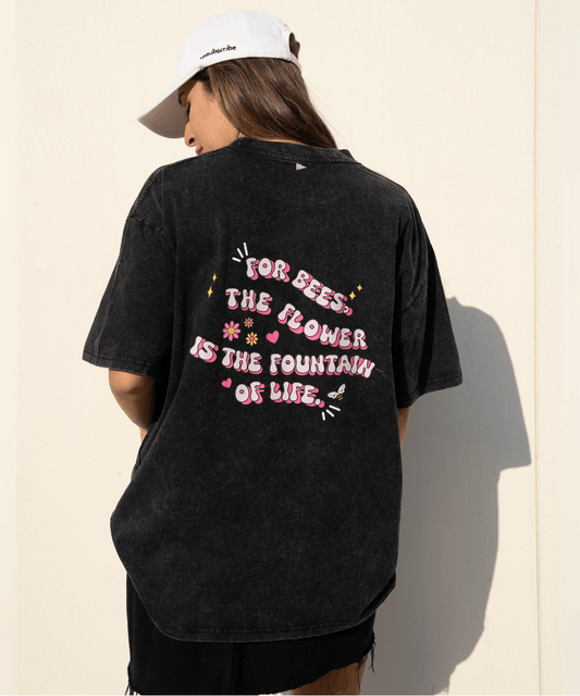 For bees, the flower is the fountain of life T-Shirt - Black