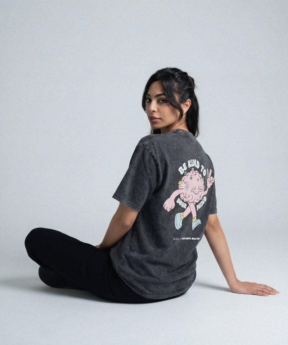 Be Kind To Your Mind T-shirt - Washed Black