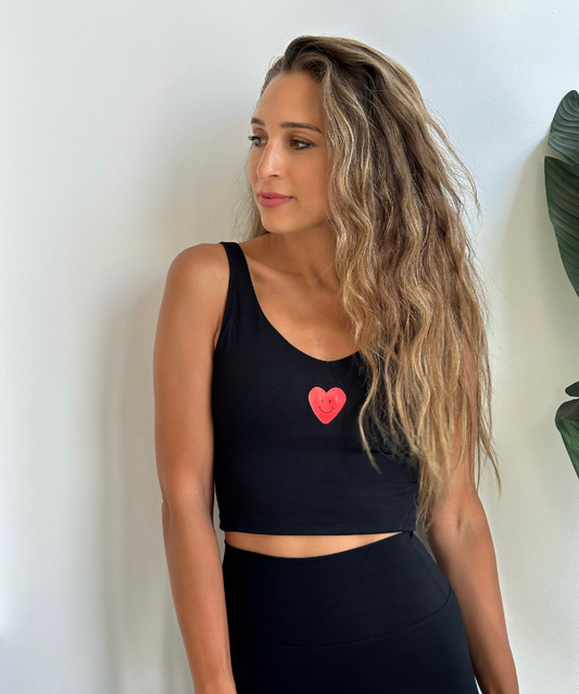 DANA Be Gentle With Your Heart Sports Bra - Black