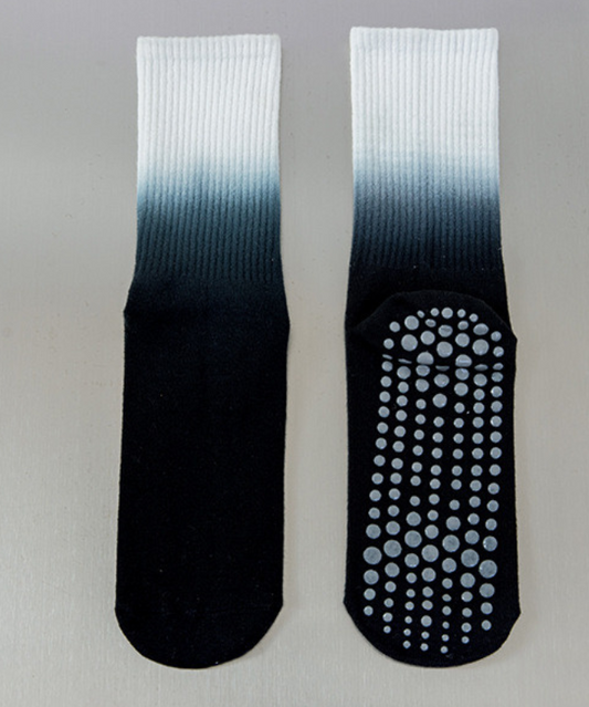 Tie-Dye Pilates Socks - Black/White