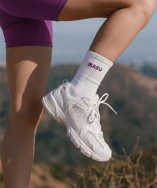 IKASU Pilates socks - White / Deep Purple