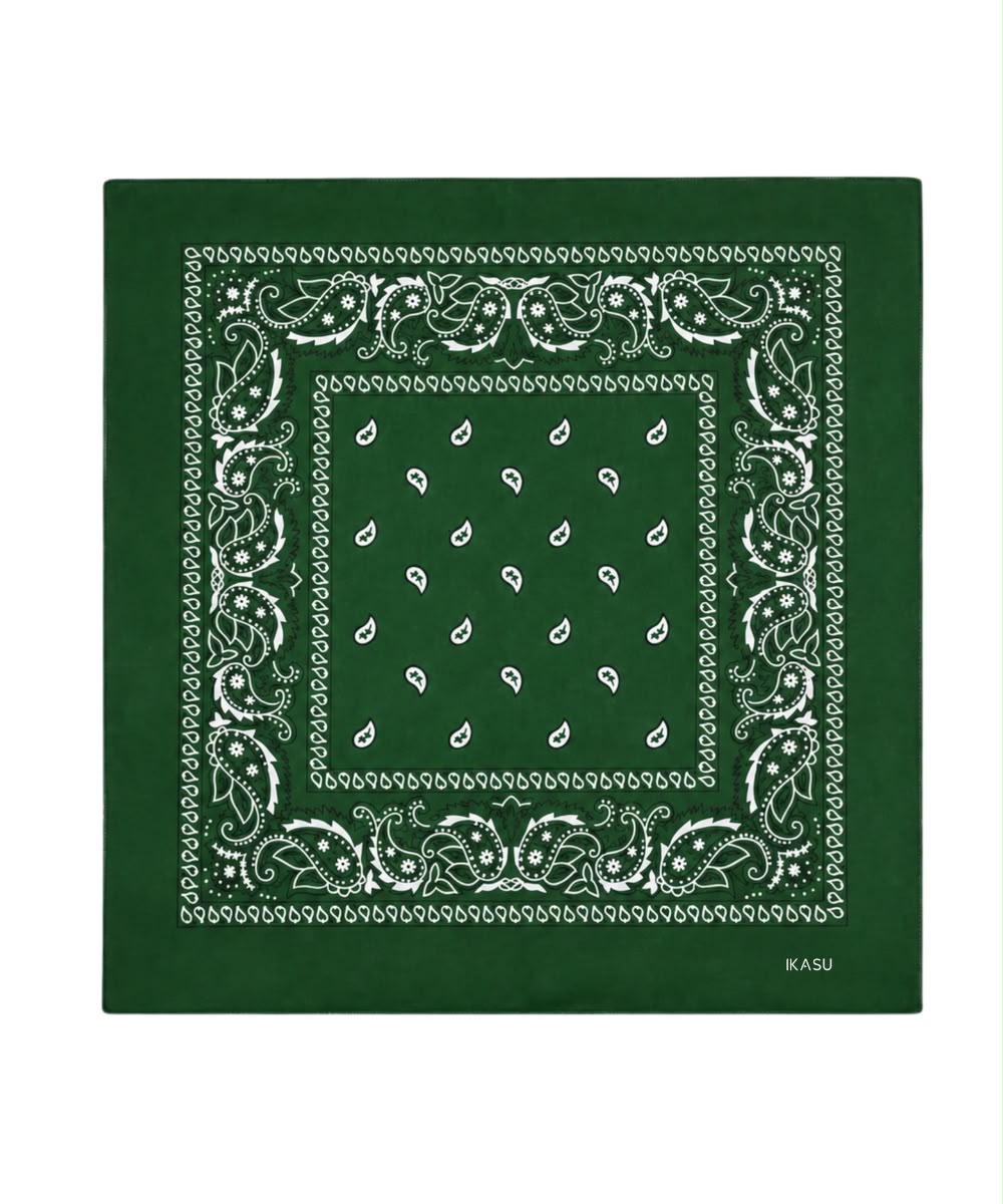 Bandana Head Scarf - Dark Green