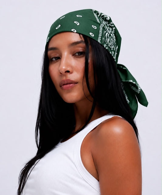 Bandana Head Scarf - Dark Green