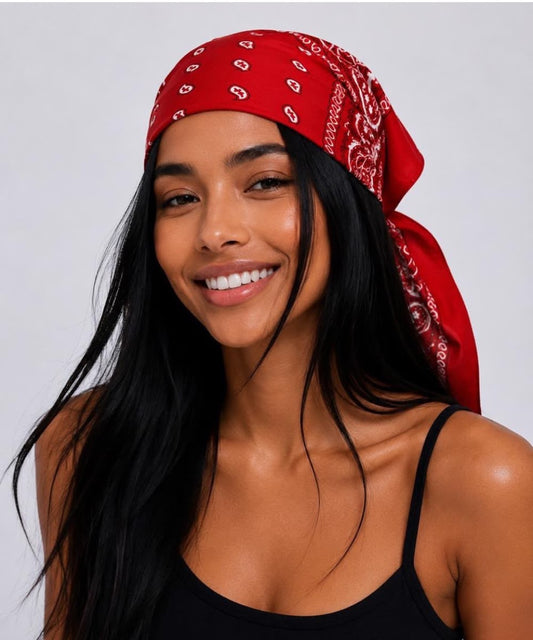 Bandana Head Scarf - Red