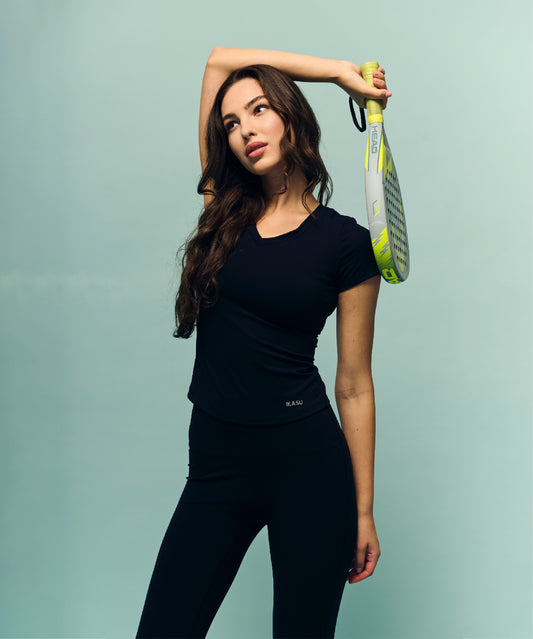 NOOR Short Sleeve Top - Black