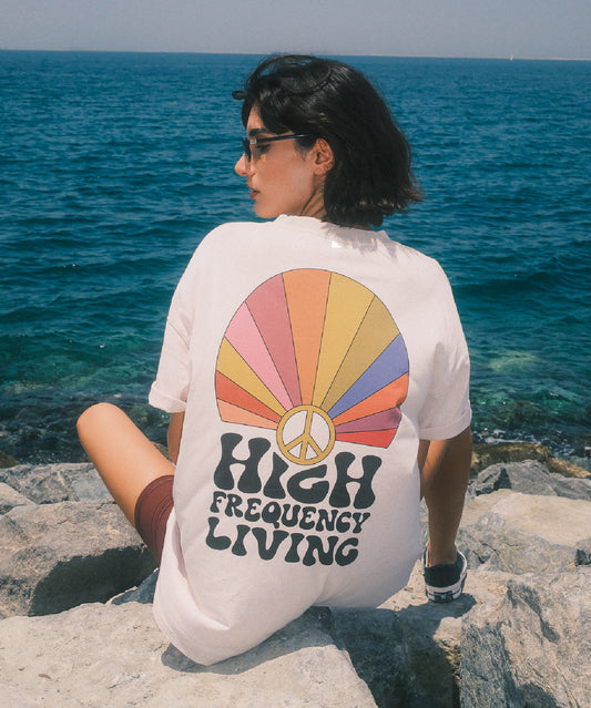 SARAH High Frequency Living Oversized T-shirt - Cream