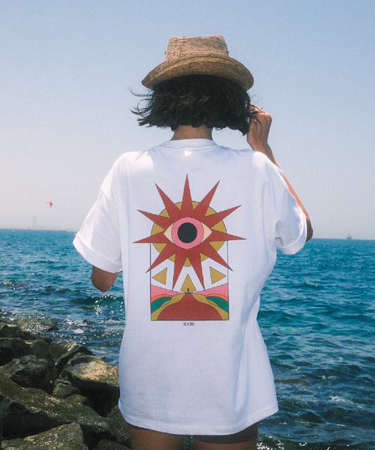 SARAH Mystical Eye Oversized T-shirt - White