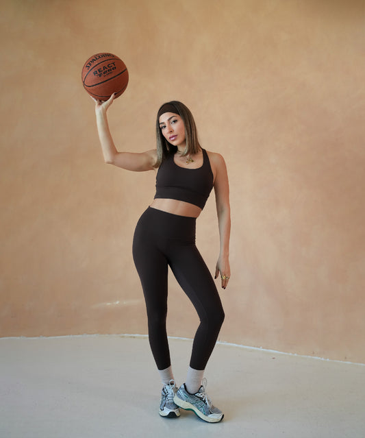 Tulum Crossed Sports Bra - Chocolate