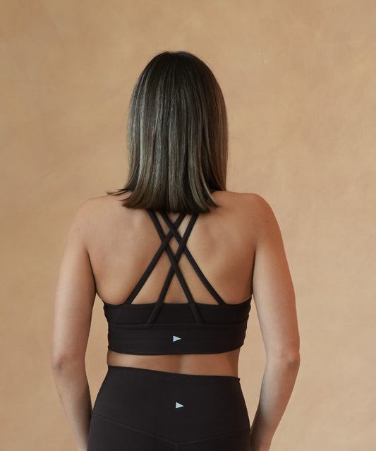 Tulum Crossed Sports Bra - Chocolate