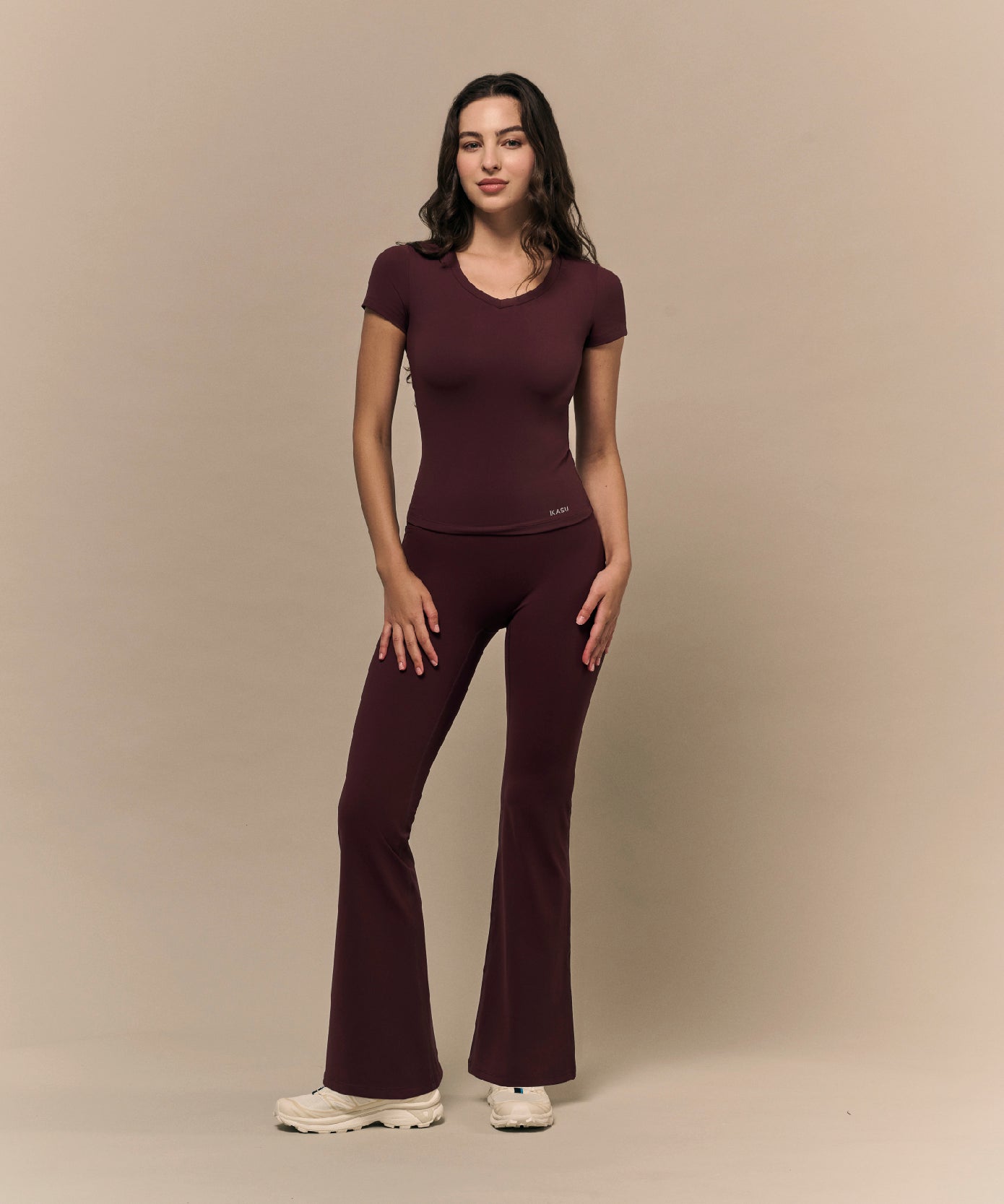 NOOR Flare Pant - Burgundy