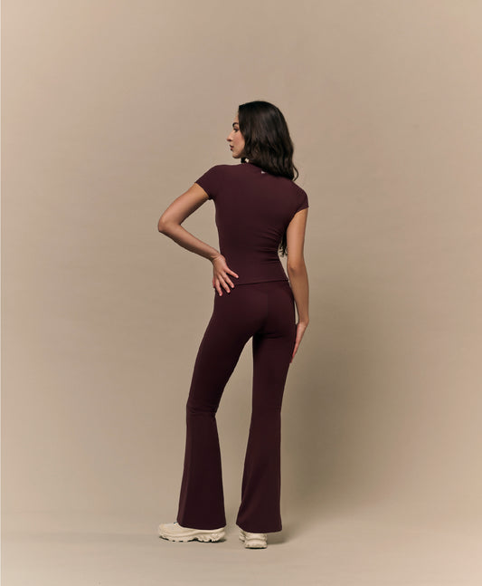 NOOR Short Sleeve Top - Burgundy