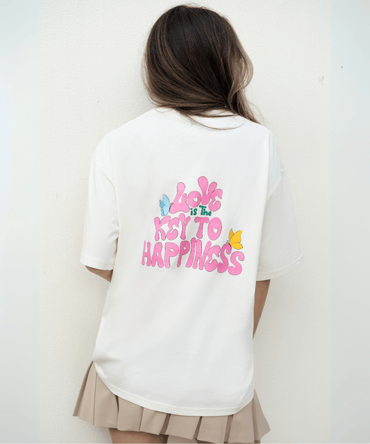 Love is the key to happiness T-Shirt - Off white