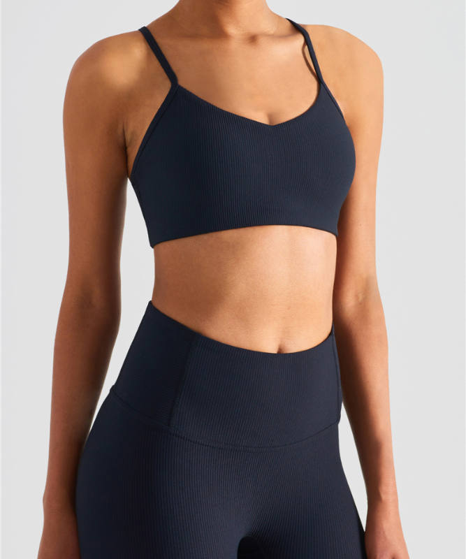 Barcelona Rib Sports Bra - Black