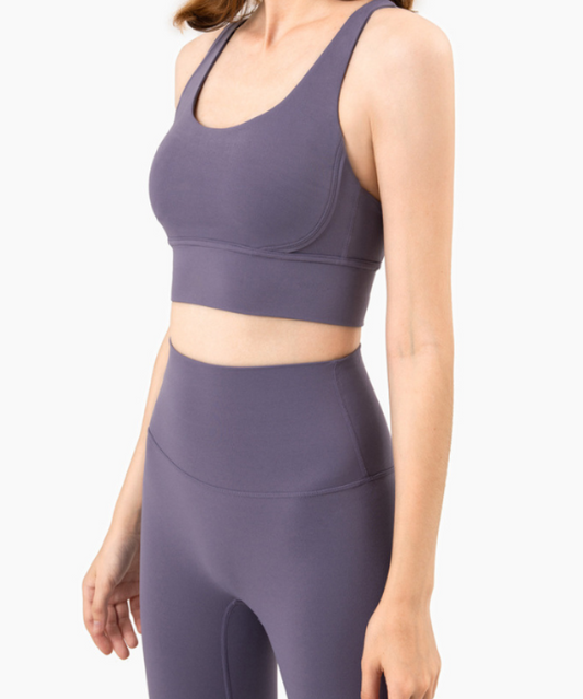 Tulum Crossed Sports Bra - Lavender