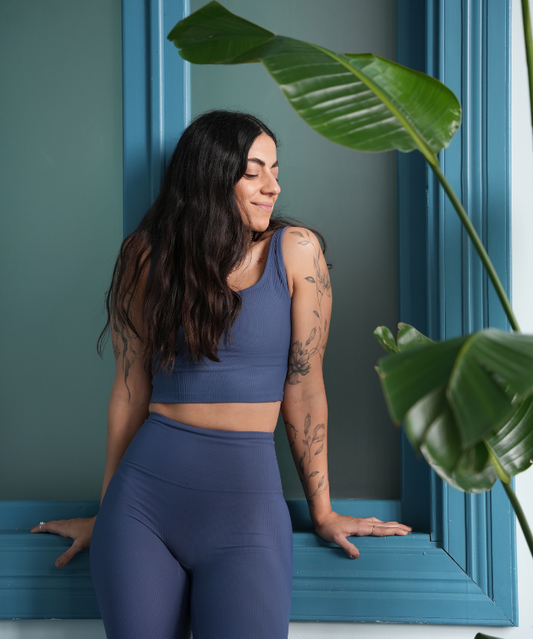 Madrid Rib Sports Bra - Blue