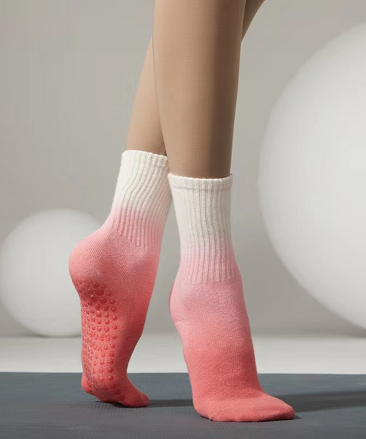 Tie-Dye Pilates Socks - Peach