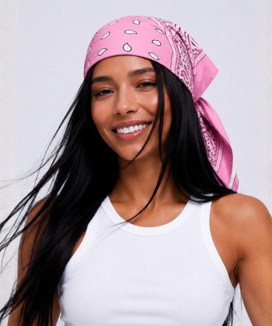 Bandana Head Scarf - Pink