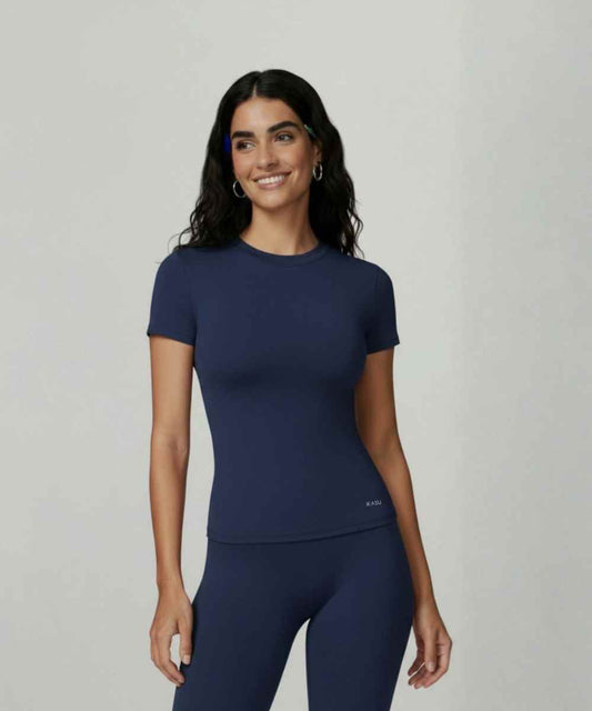 LOVE Sculpt Short Sleeve Top - Navy Blue