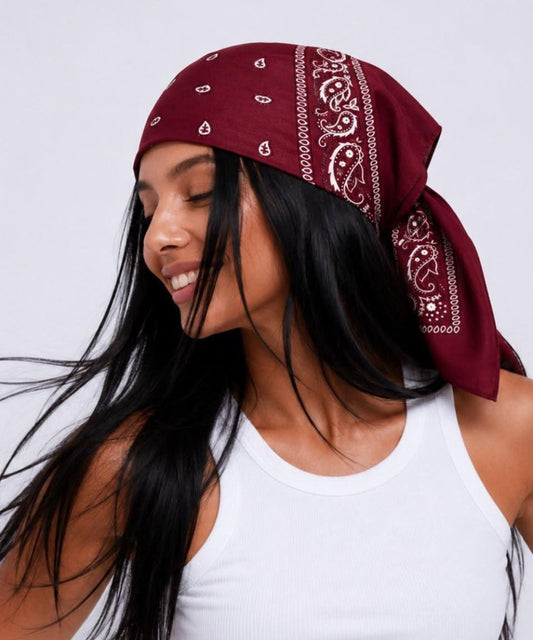 Bandana Head Scarf - Maroon