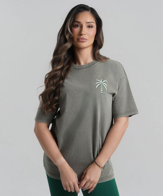 HANA Oversized Cotton T-shirt - Washed Green