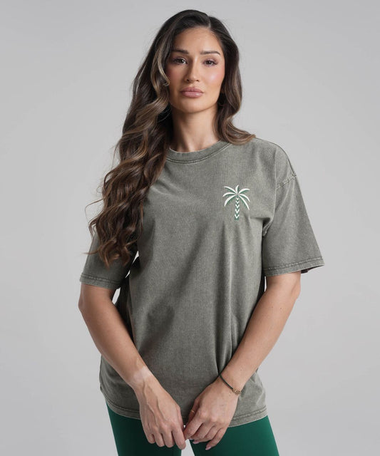 HANA Oversized Cotton T-shirt - Washed Green