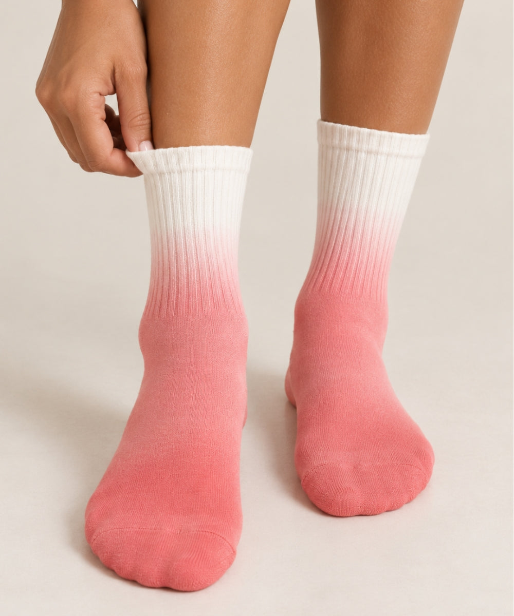 Tie-Dye Pilates Socks - Peach
