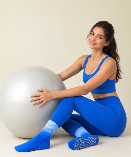 Tie-Dye Pilates Socks - Shades Of Blue