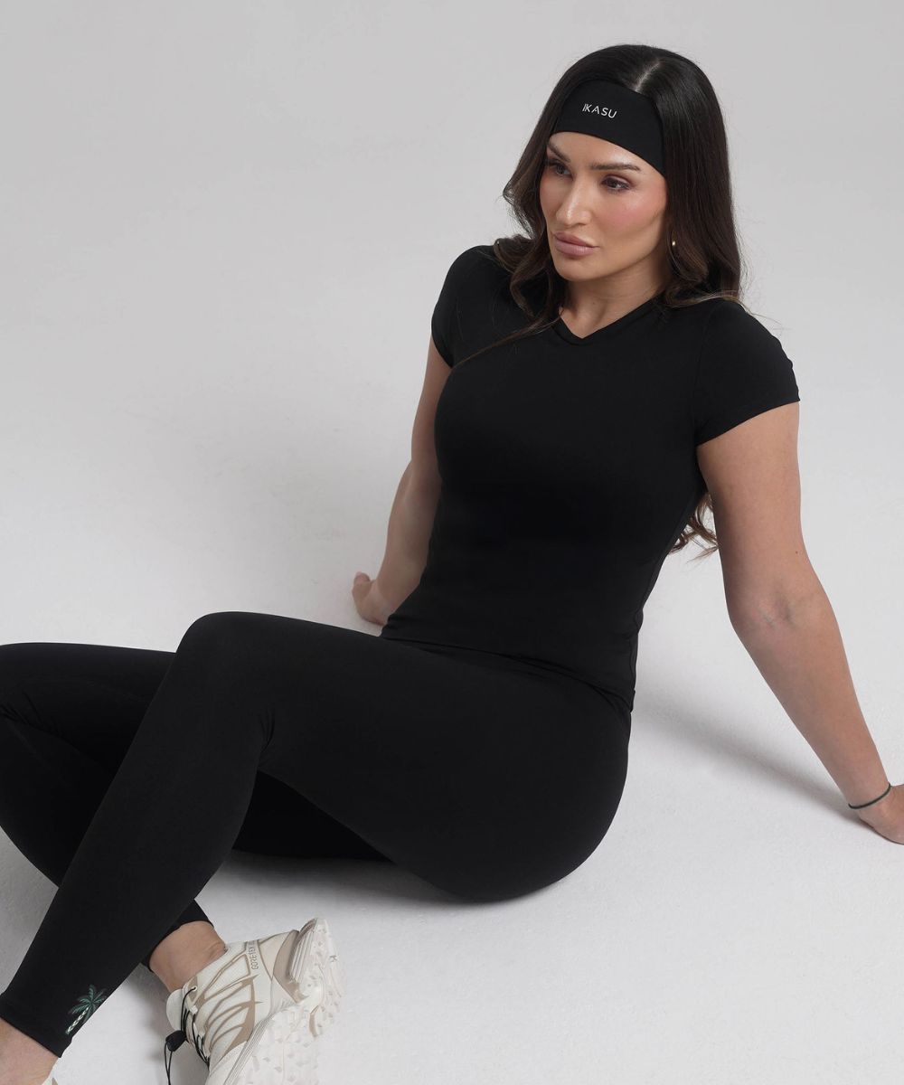 HANA Short Sleeve Top - Black