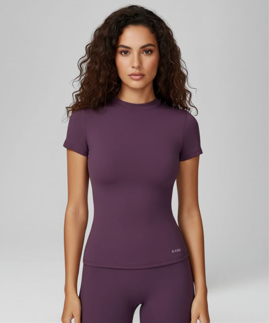 LOVE Sculpt Short Sleeve Top - Deep Purple