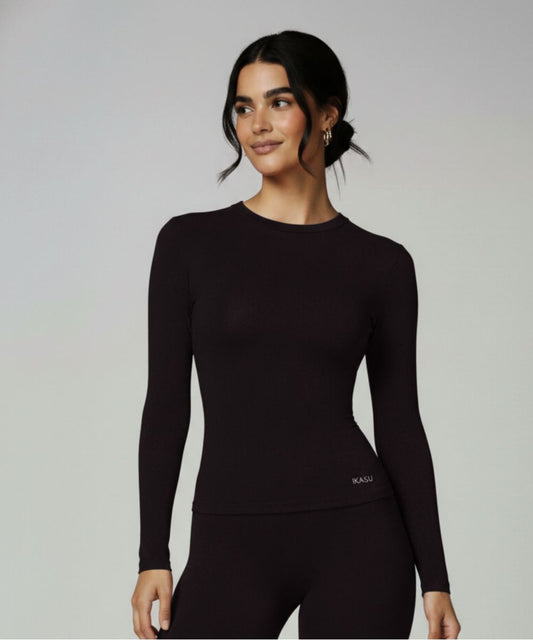 LOVE Sculpt Long Sleeve Top - Black