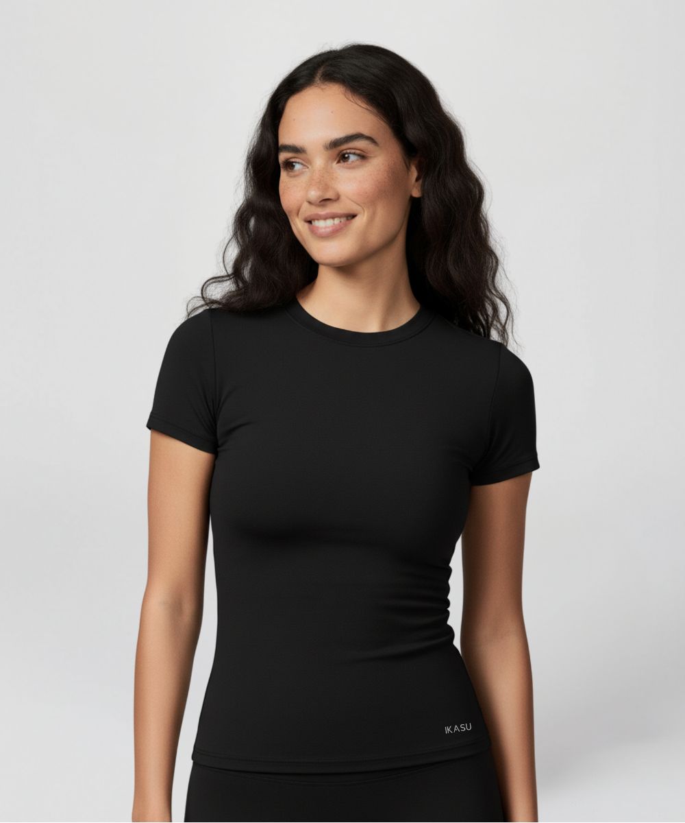 LOVE Sculpt Short Sleeve Top - Black