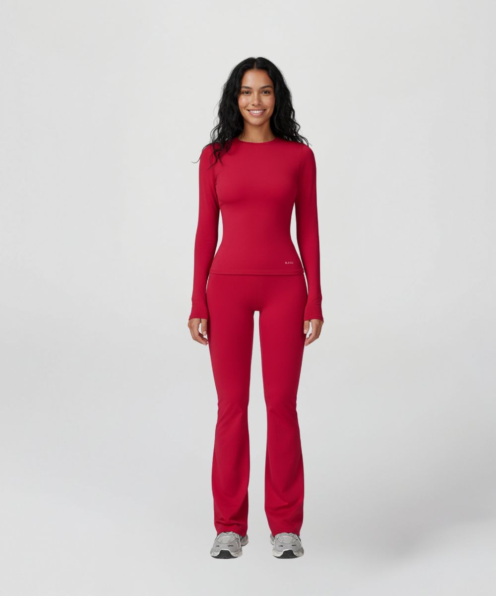 LOVE Sculpt Long Sleeve Top - Red