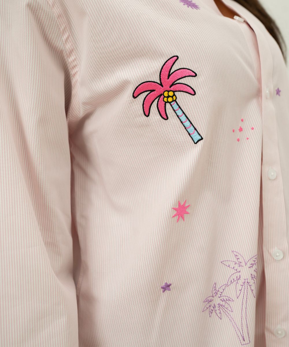 Palm Mania Shirt - Pink