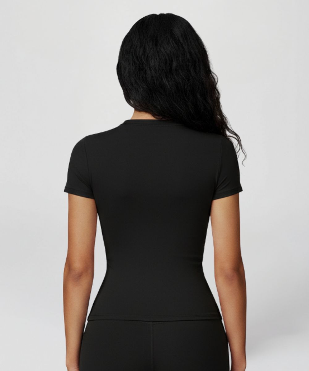 LOVE Sculpt Short Sleeve Top - Black
