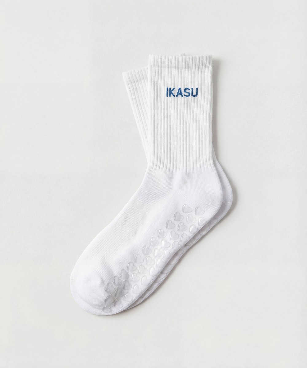IKASU Pilates Socks - White / Turquoise