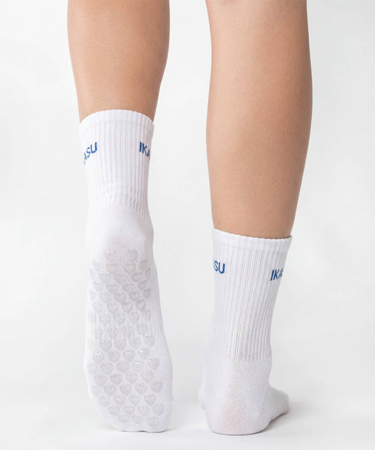 IKASU Pilates Socks - White / Turquoise