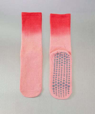 Tie-Dye Pilates Socks - Pink/Cherry