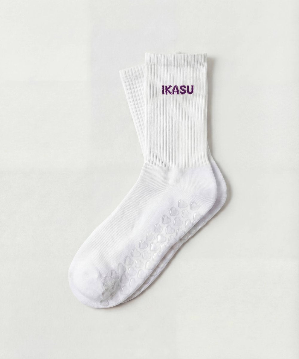 IKASU Pilates socks - White / Deep Purple
