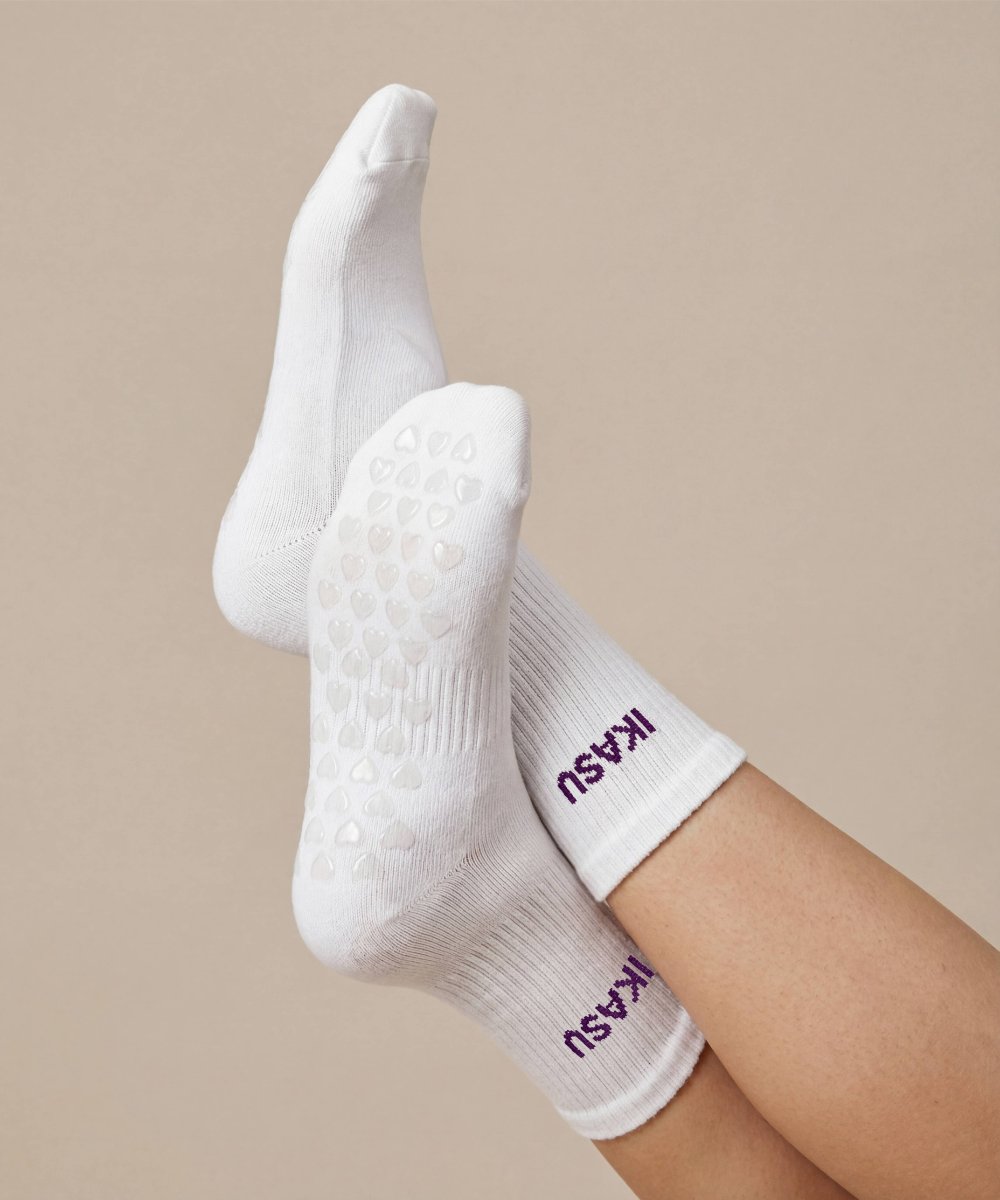 IKASU Pilates socks - White / Deep Purple