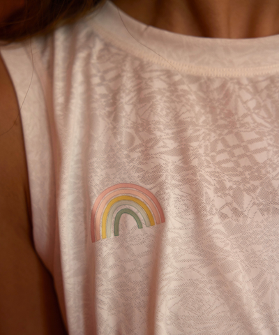 DANA Flow in Rainbow Crop Top - White