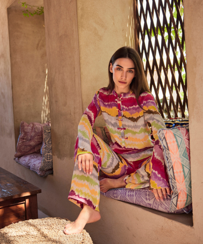 MBK DUBAI linen set - Rainbow