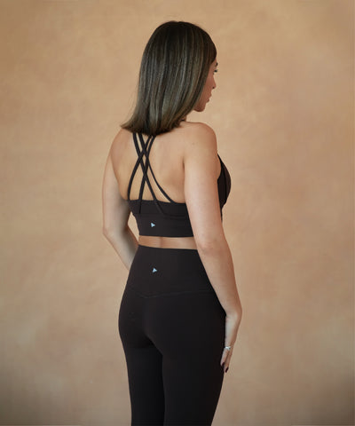 Tulum Crossed Sports Bra - Chocolate